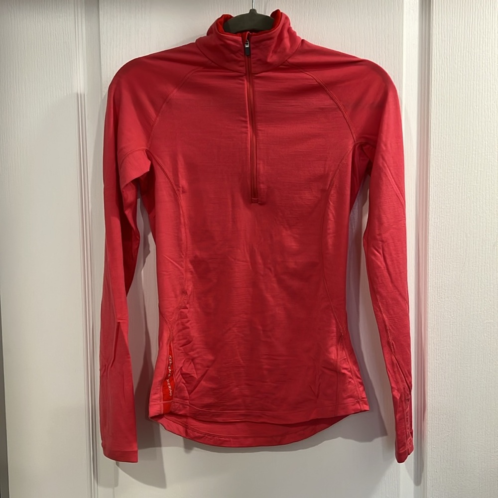 Icebreaker Merino bodyfit 260 pink top 1/4 zip, long sleeve, wool